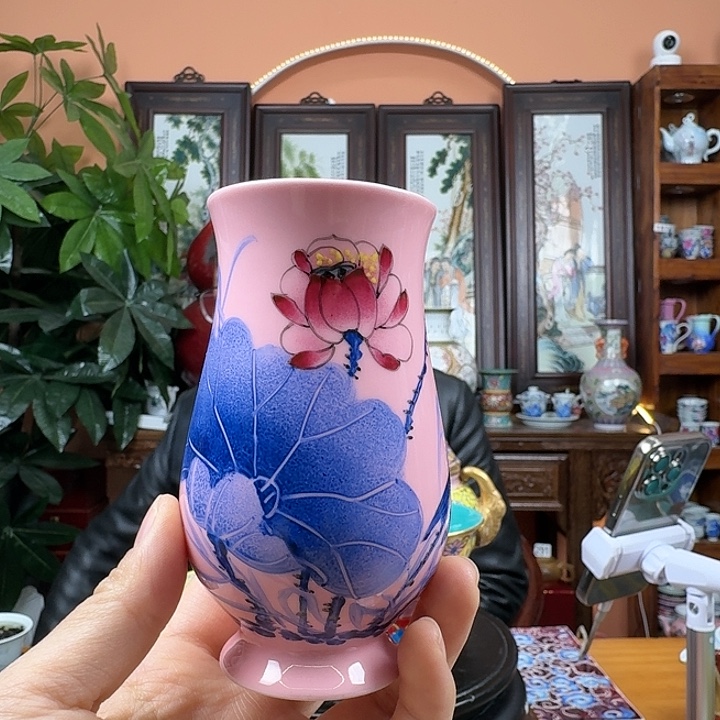 摆件陶景德镇陶瓷收工杯子