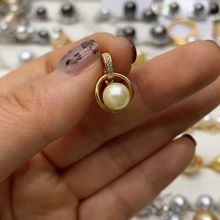 海水珍珠吊坠(不含链)银S925镶嵌