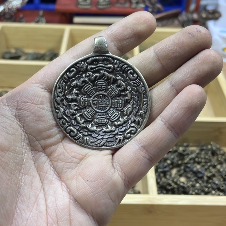 藏传白利马九宫一个手工翻砂