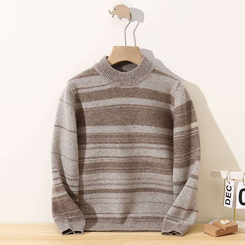 “花炒”【100%】纯羊毛衫男童毛衣半高领秋冬款加厚儿童打底衫中大童