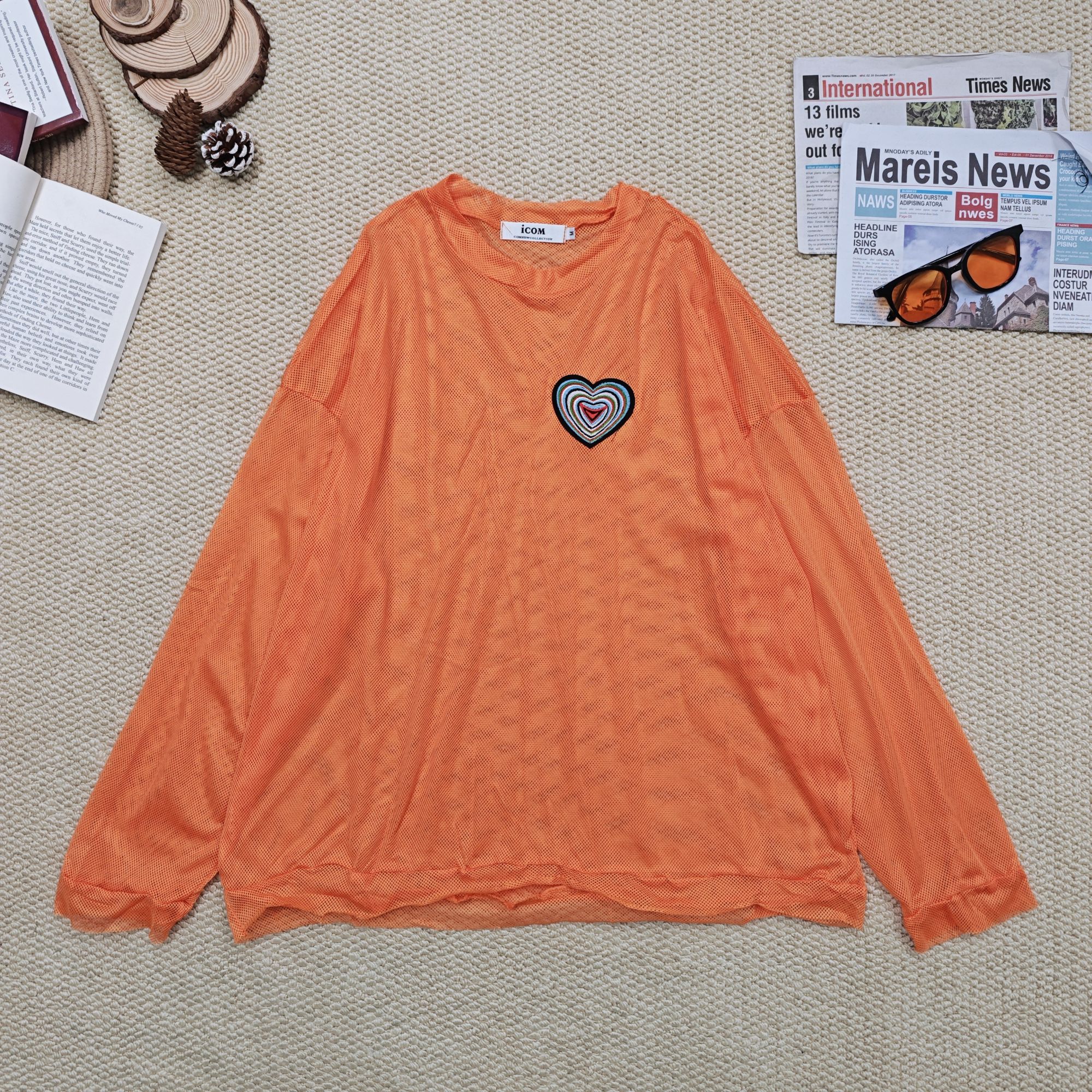 2025夏季新款纯色镂空防晒网纱长袖T恤0936