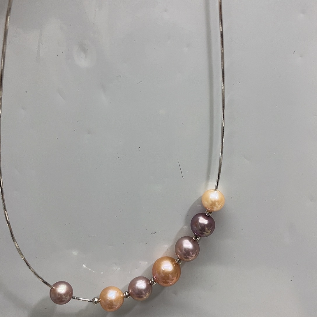 淡水珍珠颈饰银S925镶嵌