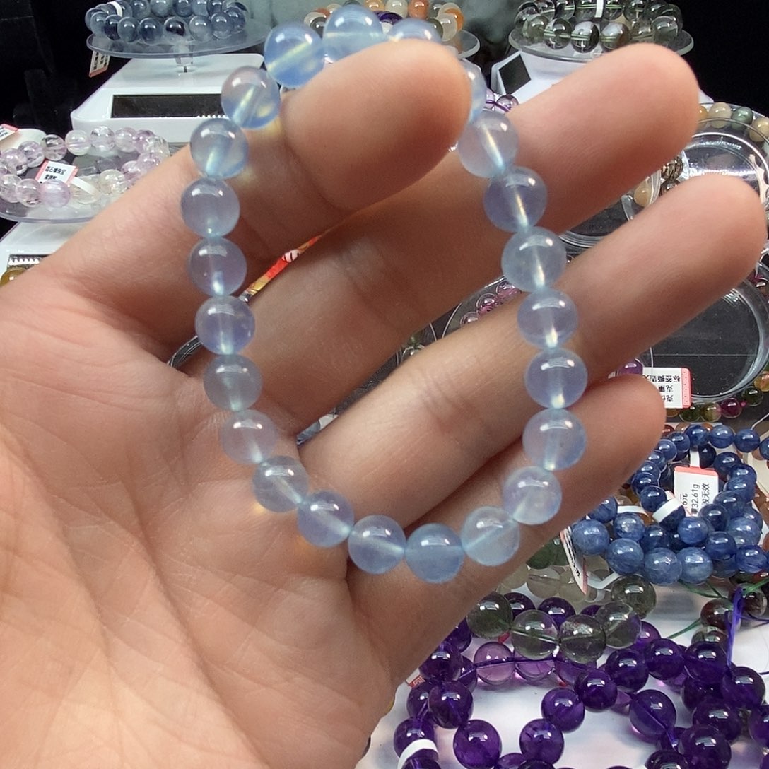 水晶手链未镶嵌海蓝宝卡8