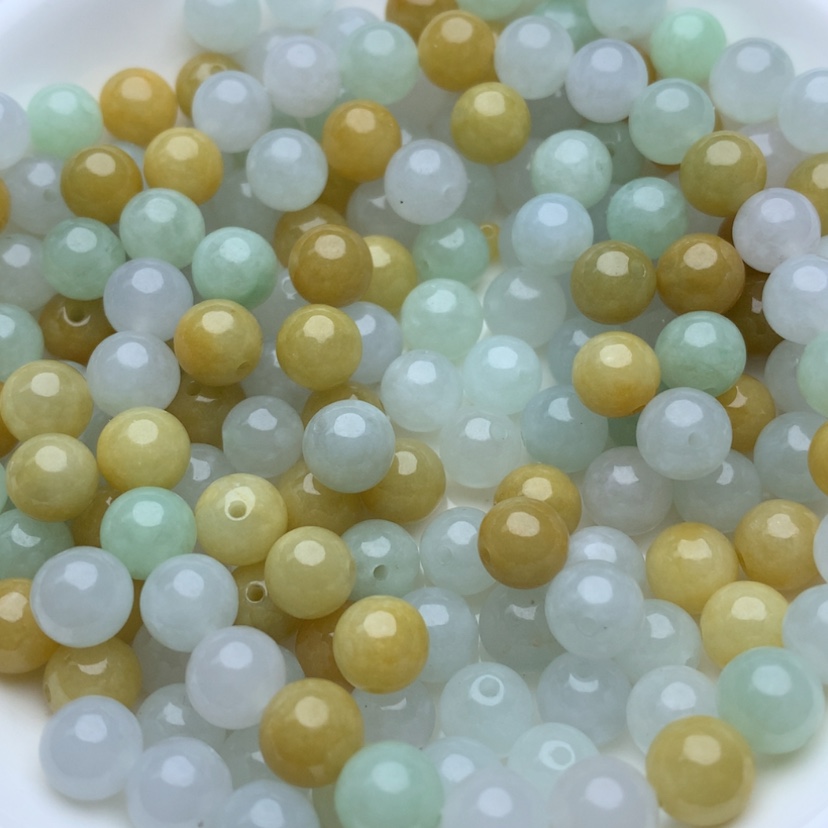 【闪购商品】翡翠手链未镶嵌卡7冰三彩10颗