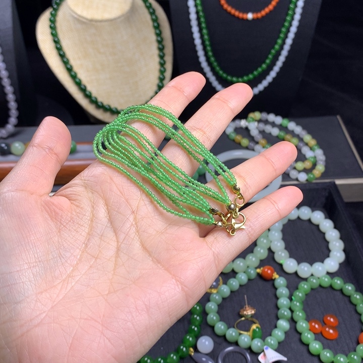 和田玉（碧玉）手链未镶嵌淡*＆