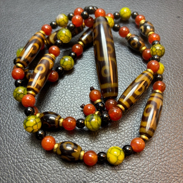 太古药珠 九眼天珠项链