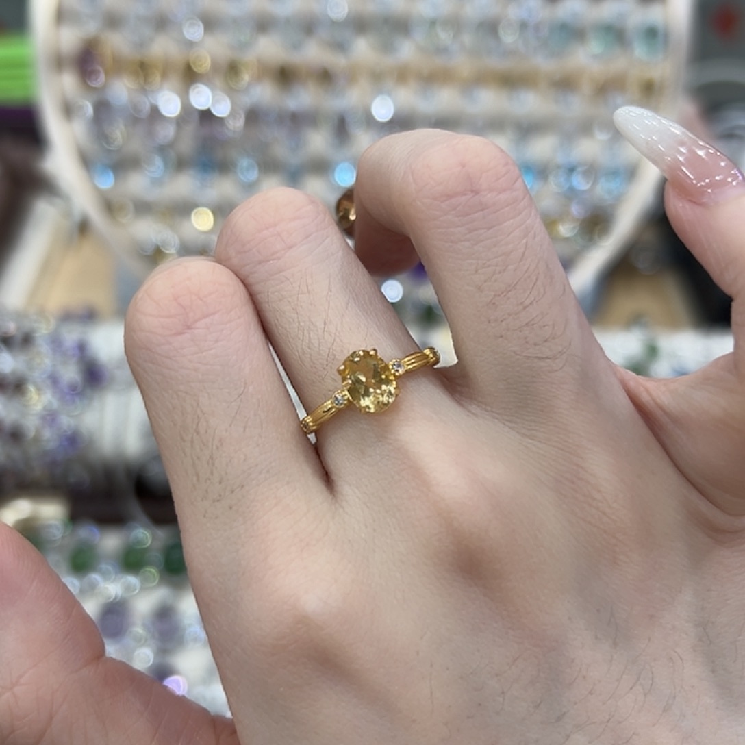 银S925镶嵌戒指黄晶