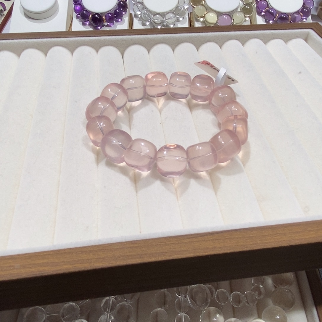 未镶嵌水晶手链13+冰橘粉