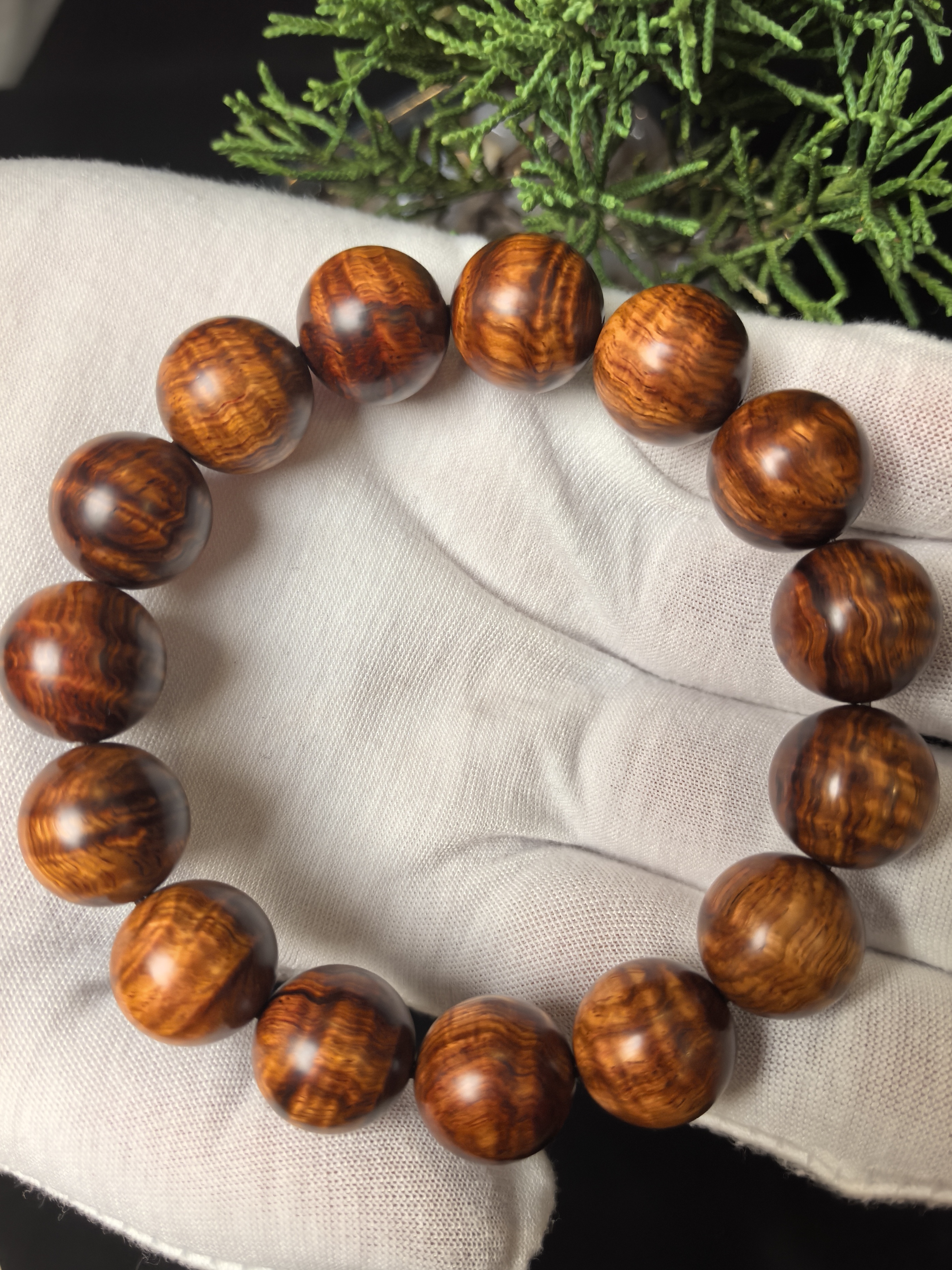 【石头的小肚】15mm单圈手串天然降香纹理美观