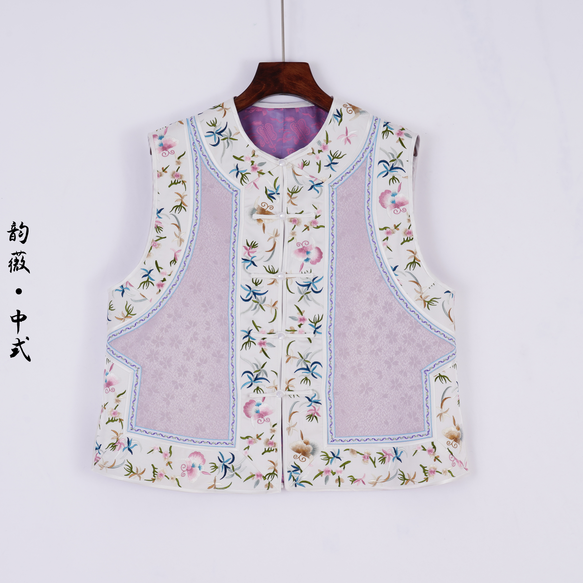 常规款薄款刺绣上衣马甲中国风复古时尚百搭马夹新中式