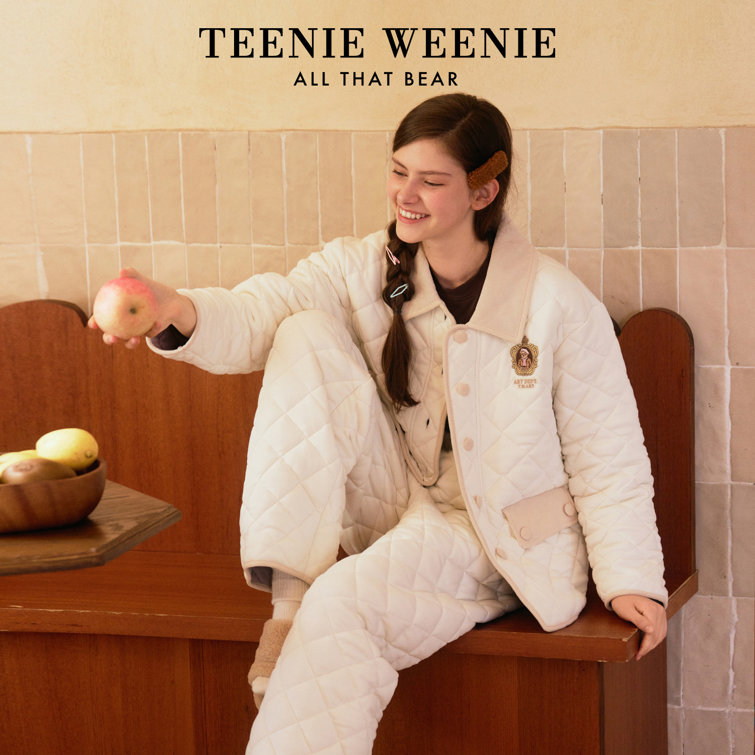 Teenie Weenie冬韵暖梦小熊家居服情侣夹棉可外穿男女加厚睡衣