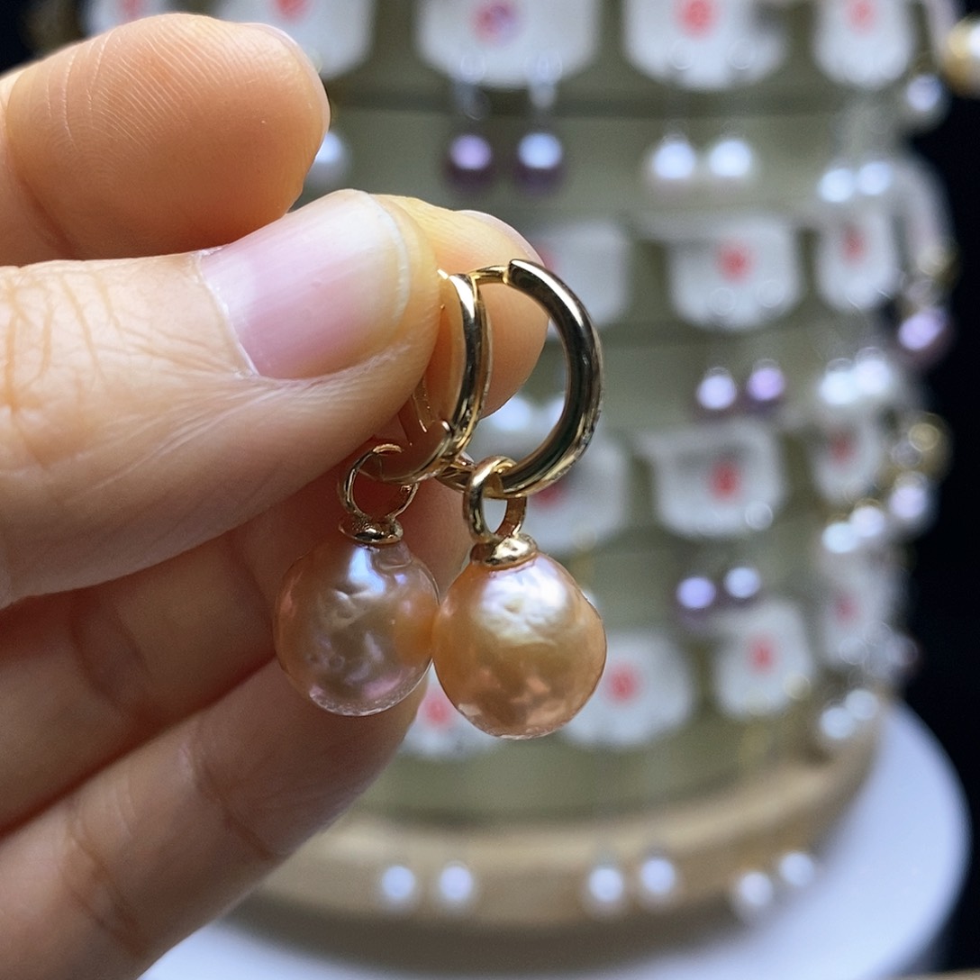 淡水珍珠耳饰银S925镶嵌