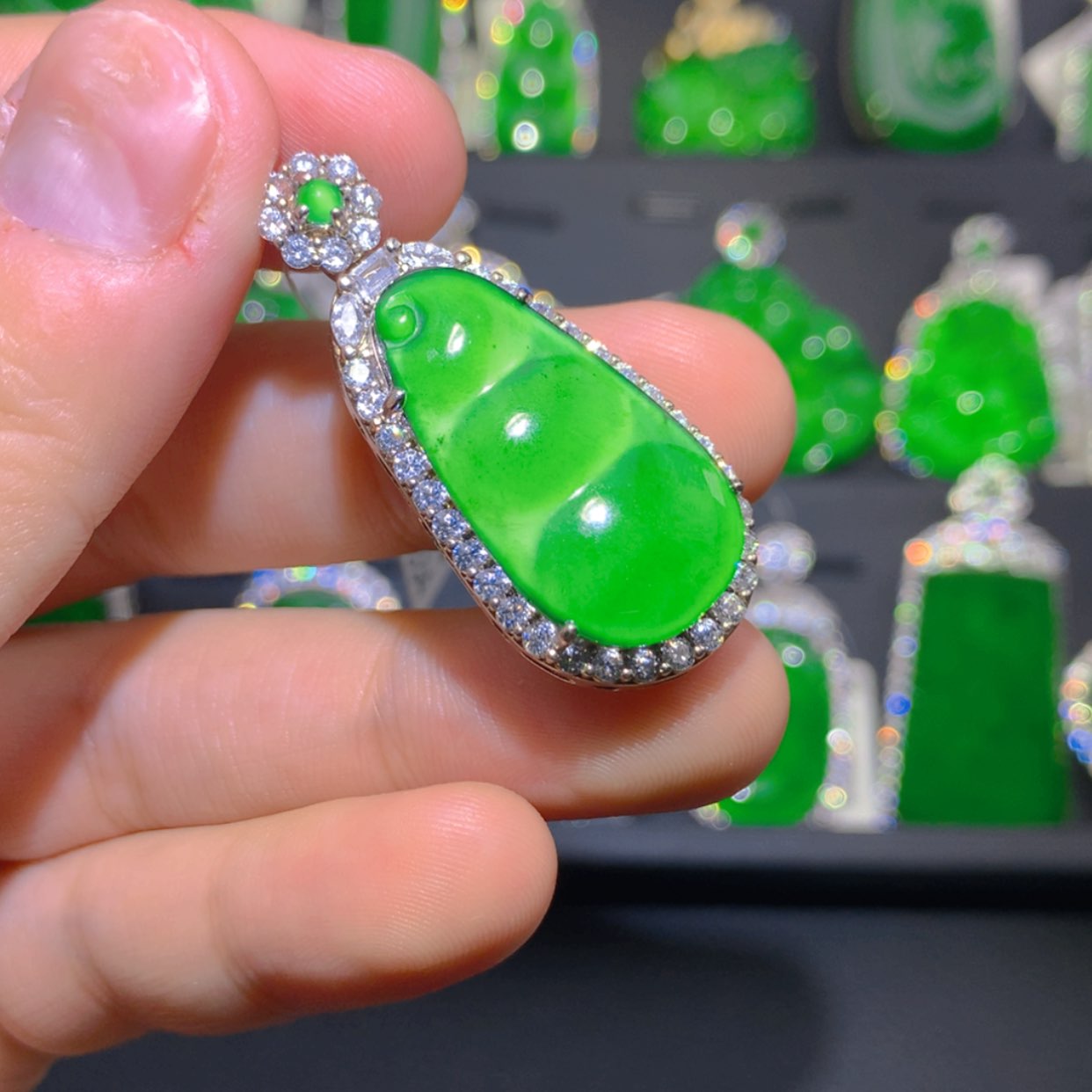 【闪购商品】翡翠吊坠(不含链)银S925镶嵌