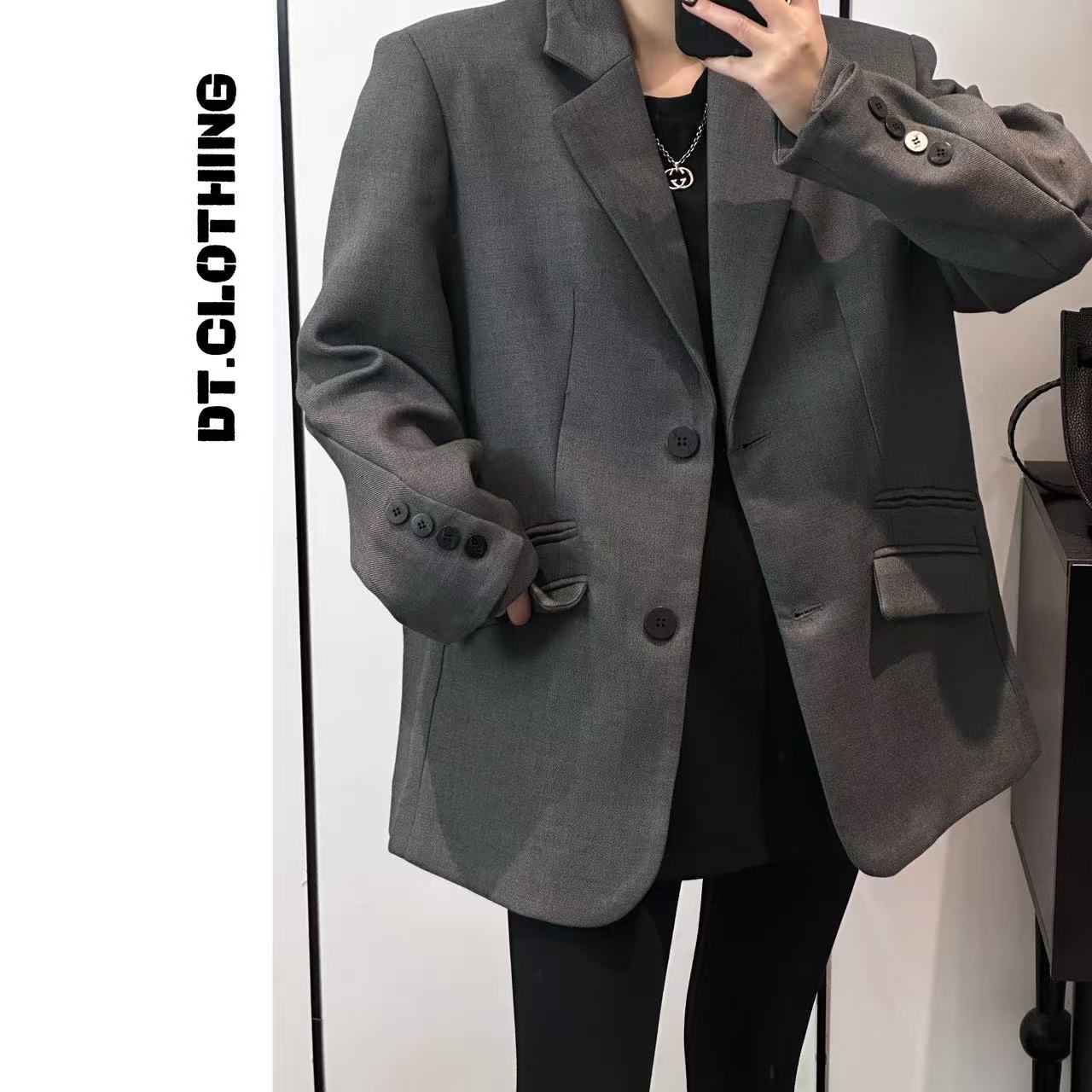 【DT】原单欧货简约百搭气质大牌设计西装外套
