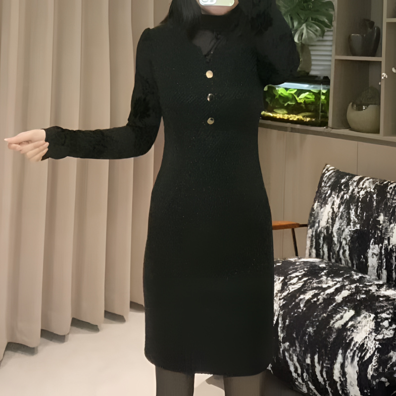 【假两件加绒】气质显瘦女人味高级感连衣裙YF1008