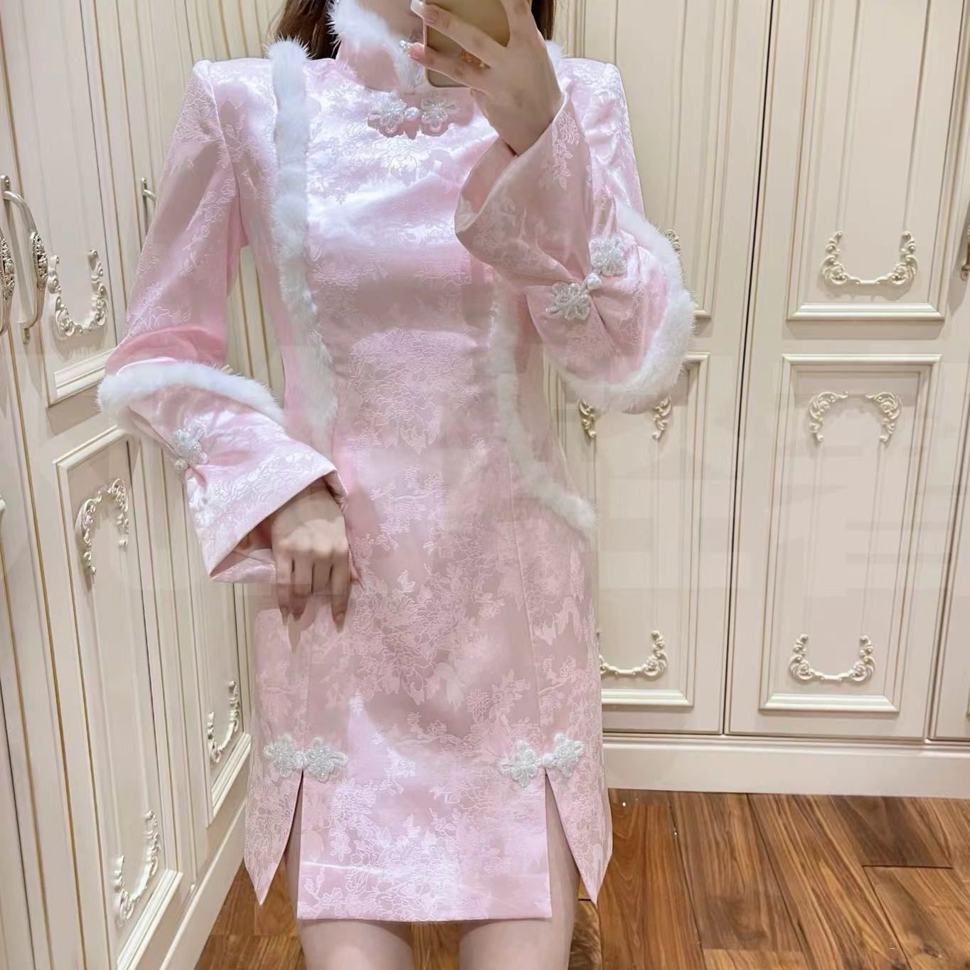 WEIFANSHU/魏凡舒花涧云上连衣裙