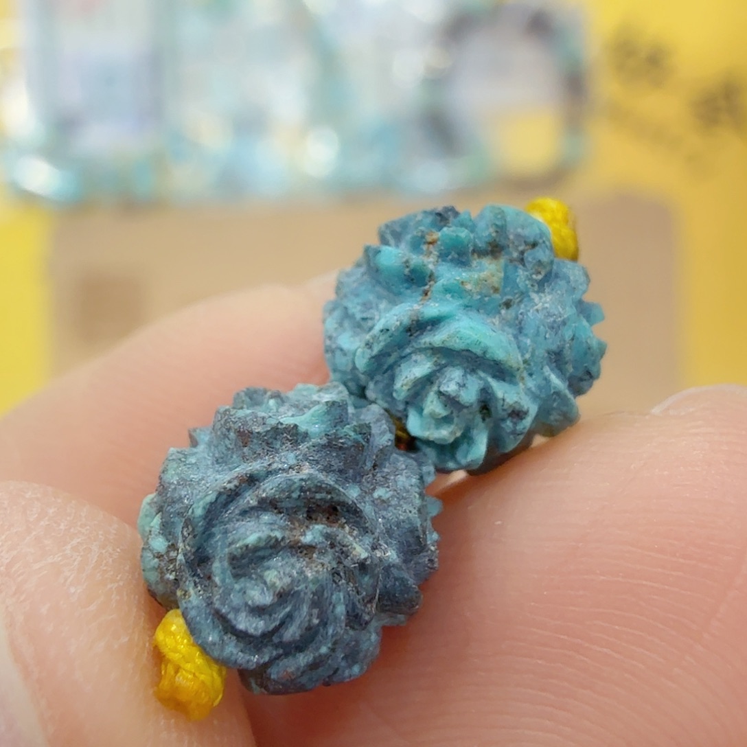 绿松石18K金镶嵌珠宝奇石