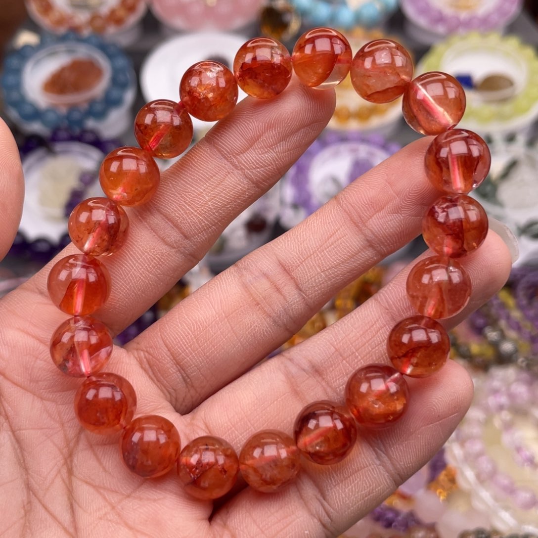 水晶手链未镶嵌a***争红胶花