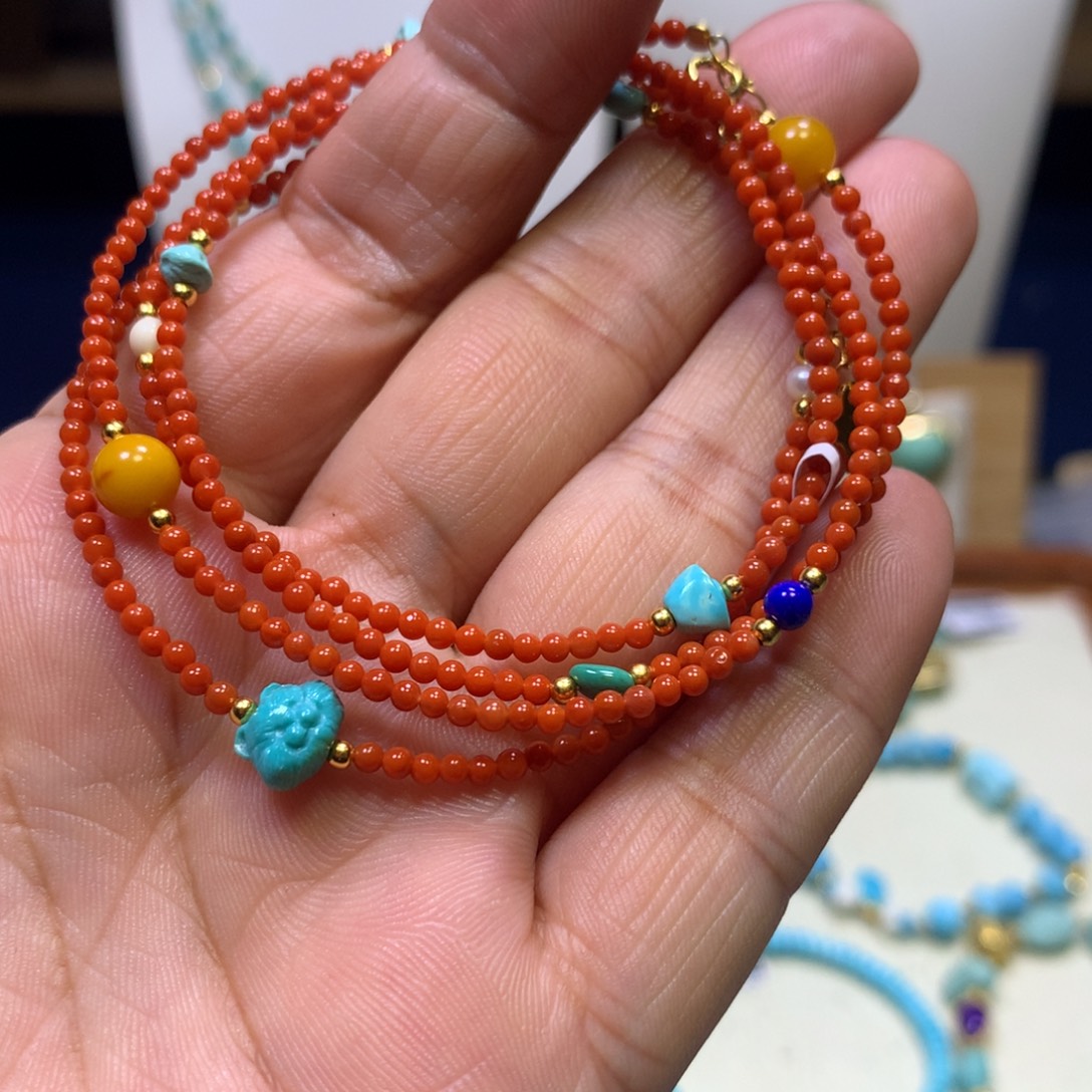 南红玛瑙银S925镀金镶嵌项链