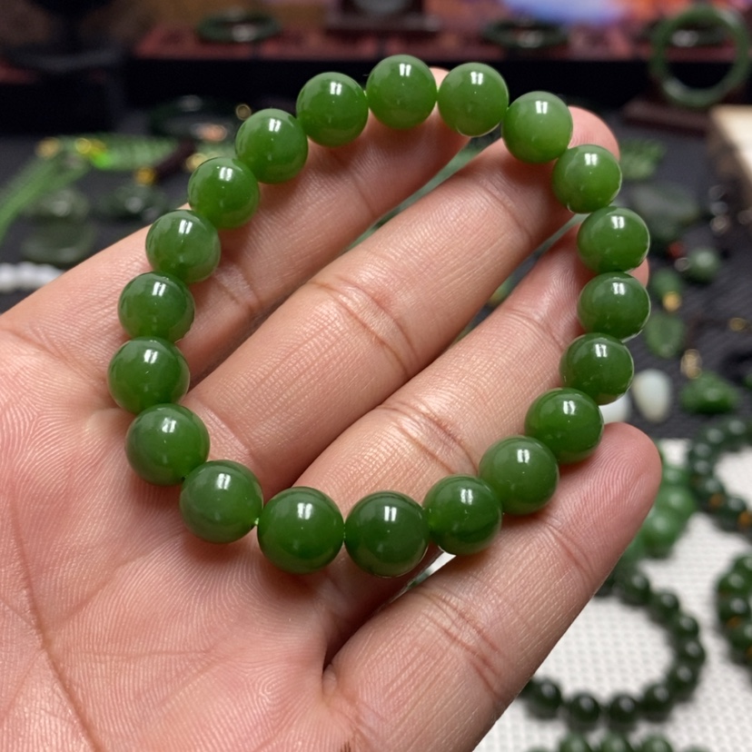 【闪购商品】和田玉（碧玉）手链未镶嵌巧****果