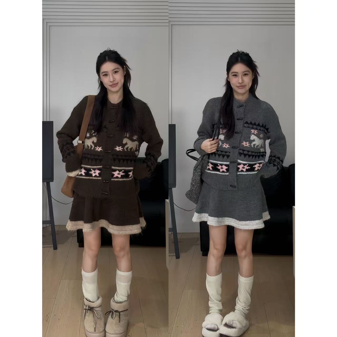 小阿雯 DEEZY【费尔岛】早秋针织套装