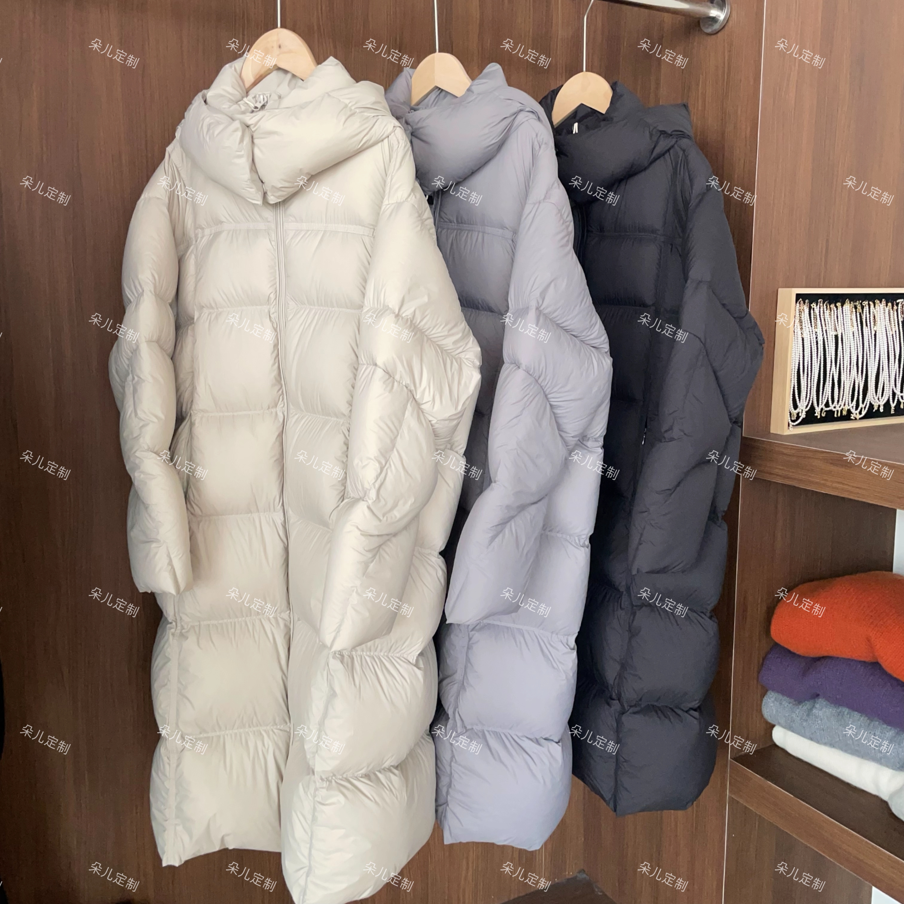 朵儿定制 保暖显瘦95白鸭绒中长款羽绒服 MC16