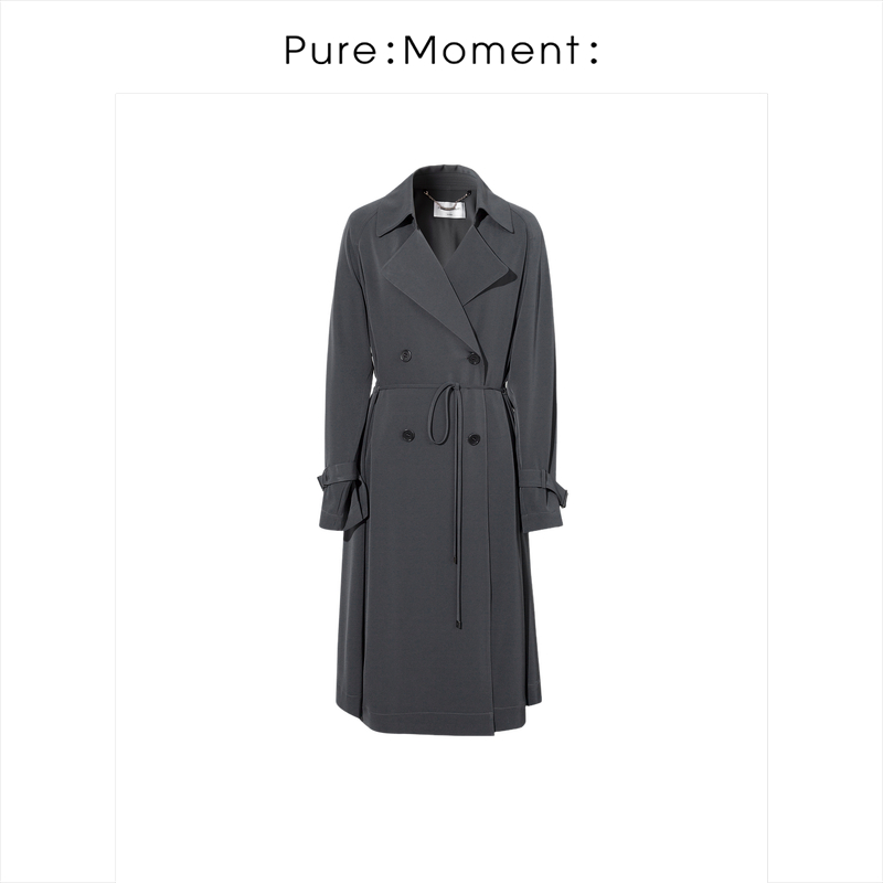 小麦檬Pure:Moment:休闲午夜蓝风衣商场同款春夏装4D3160101