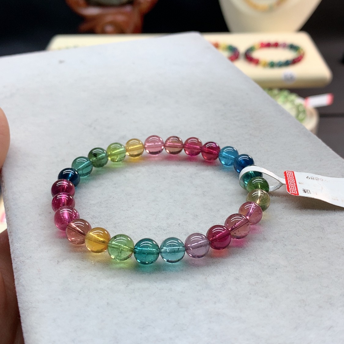 【闪购商品】未镶嵌手链碧玺荧光色标单圈7