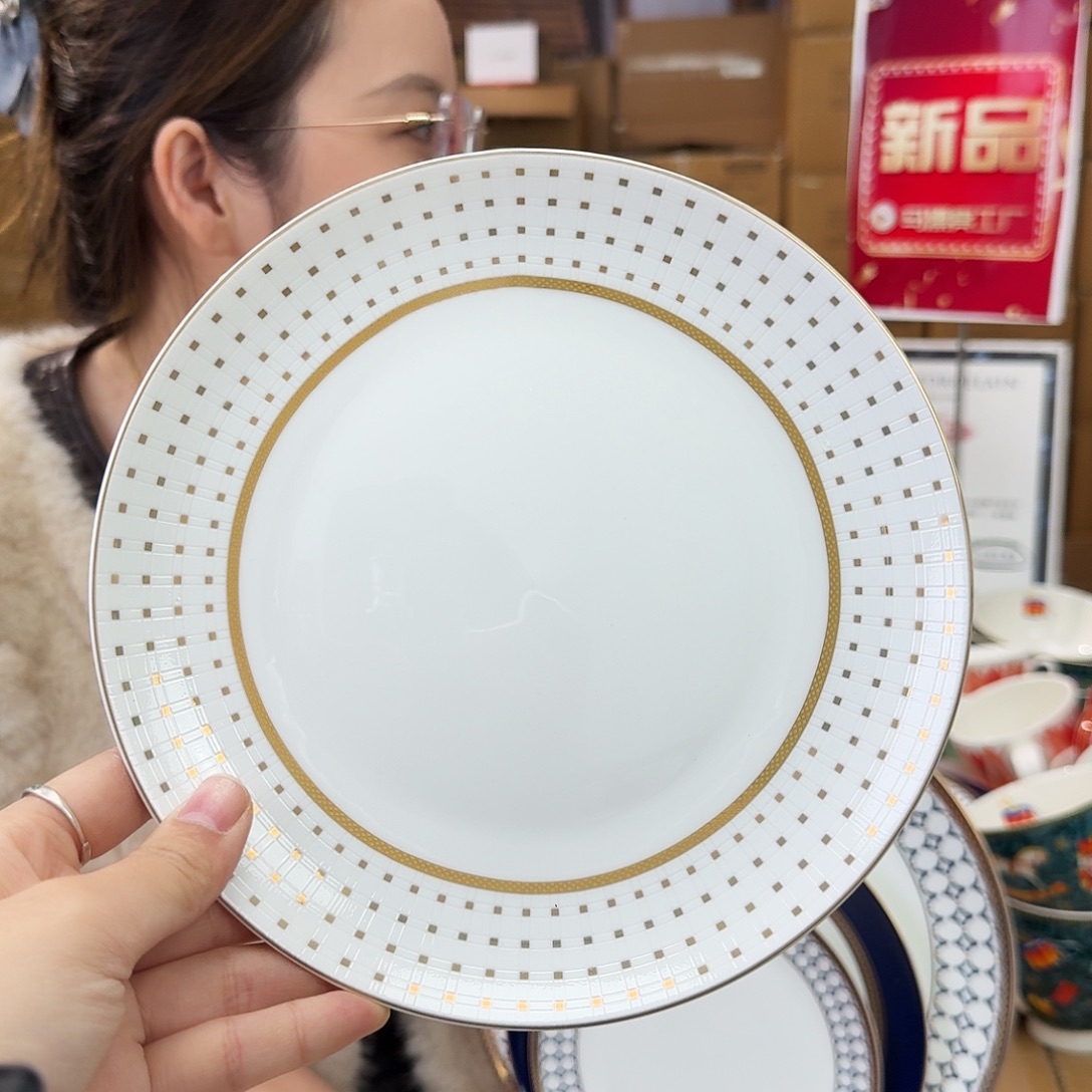 B***嘛骨瓷高骨骨瓷8英寸20cm平盘一只外贸骨瓷