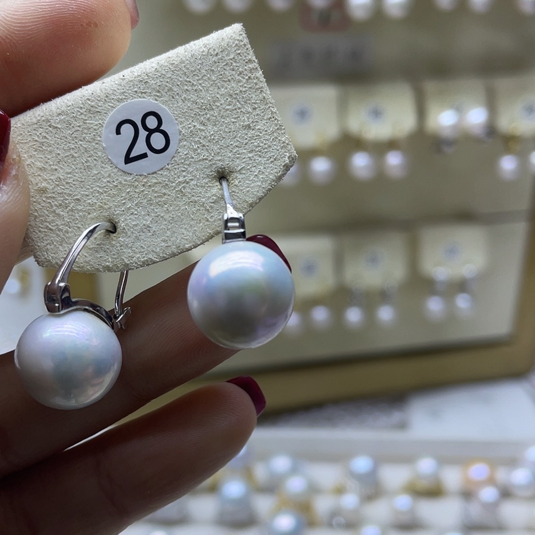 淡水珍珠耳饰银S925镶嵌