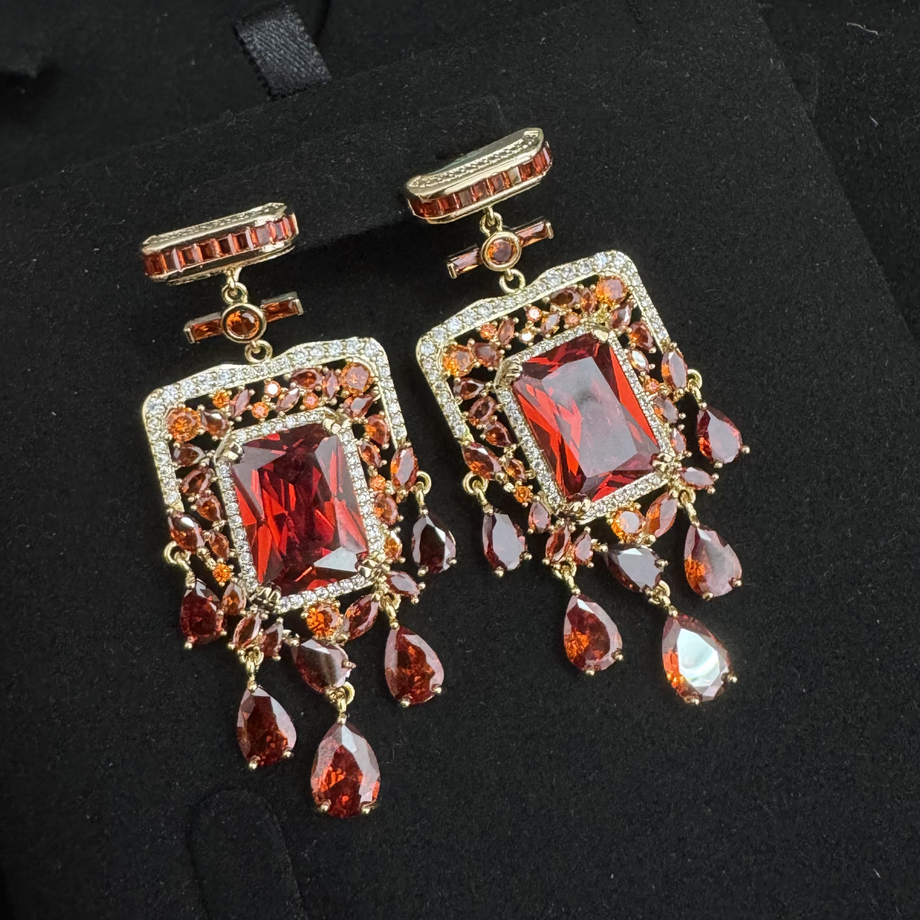 黄铜锆石耳饰 B0260香水瓶粉色锆石流苏耳环