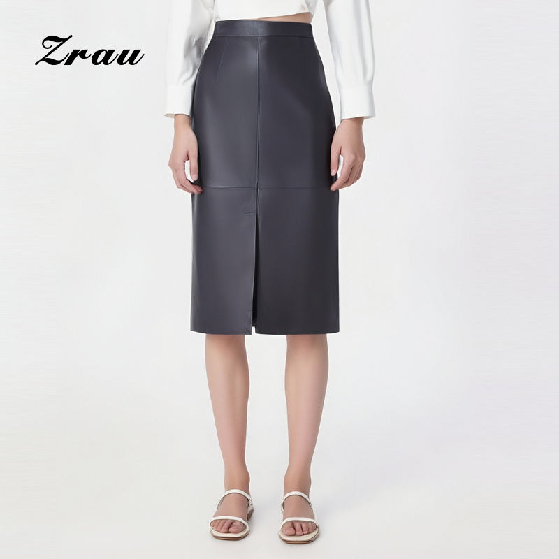 ZRAU职场气质倒三角设计半身皮裙91180141249