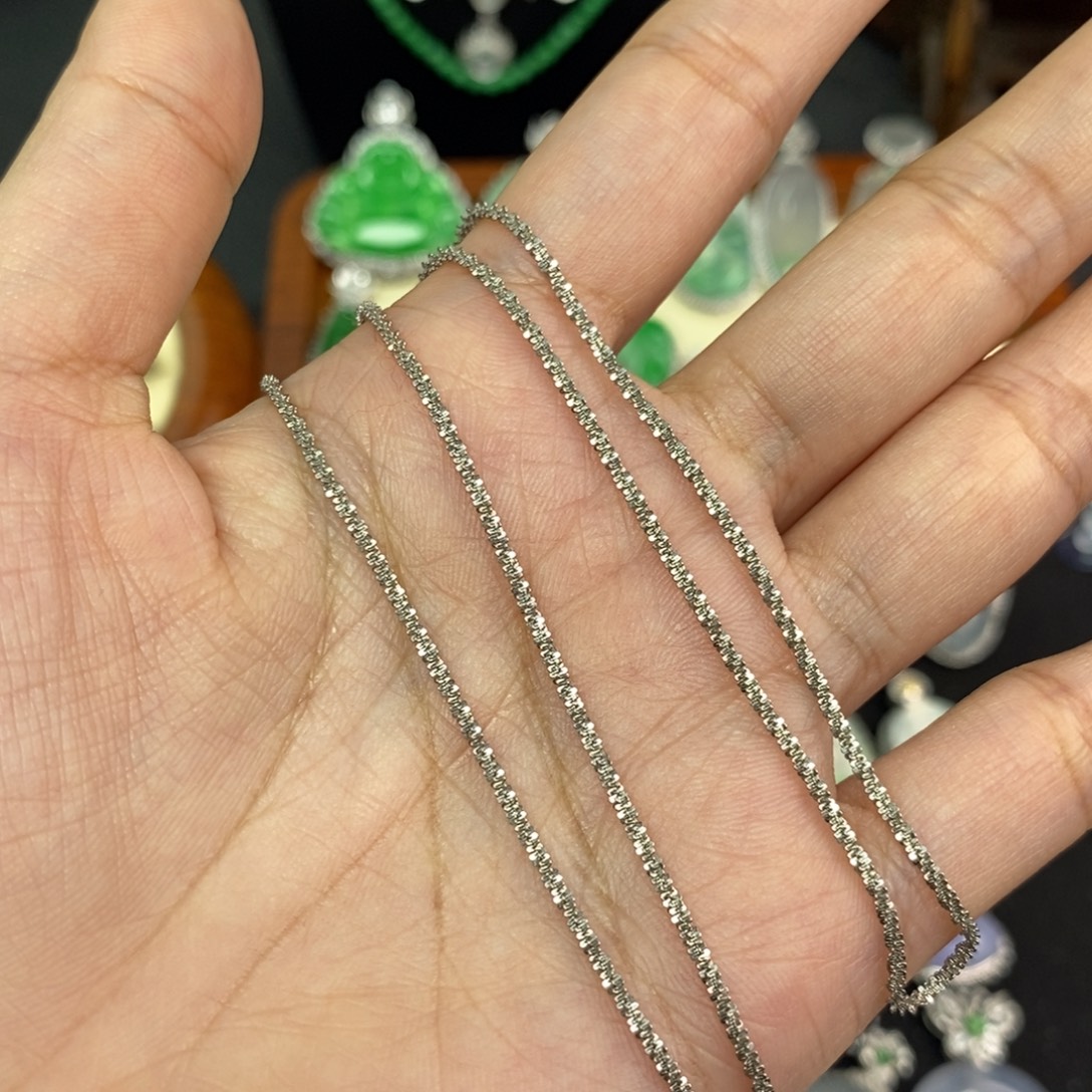 翡翠银S925镶嵌颈饰A货翡翠