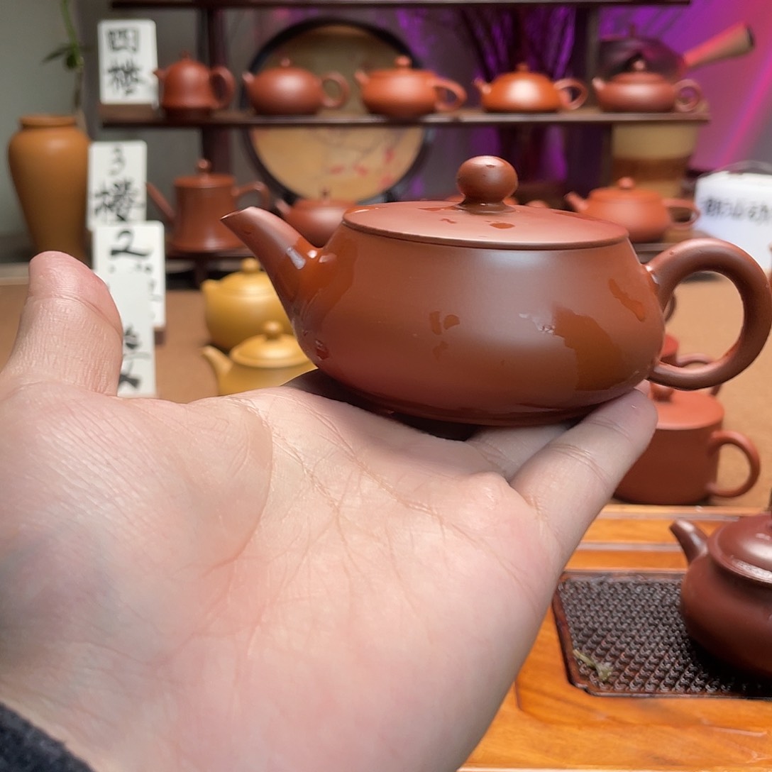 紫砂茶壶宜*明炉135cc手拉壶
