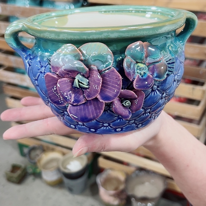 有孔.凑满10元发货多肉陶瓷花盆！