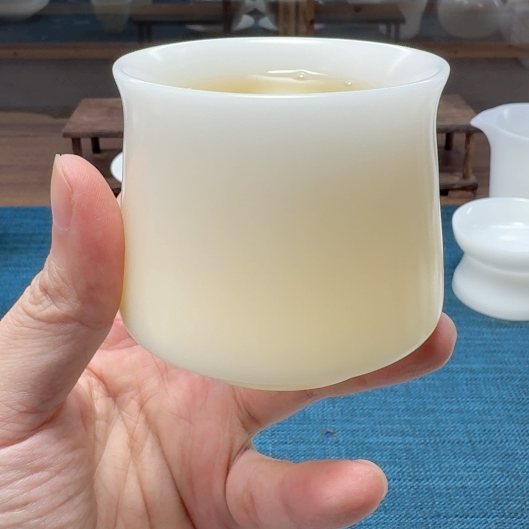 素烧璞玉冰种玉瓷茶具