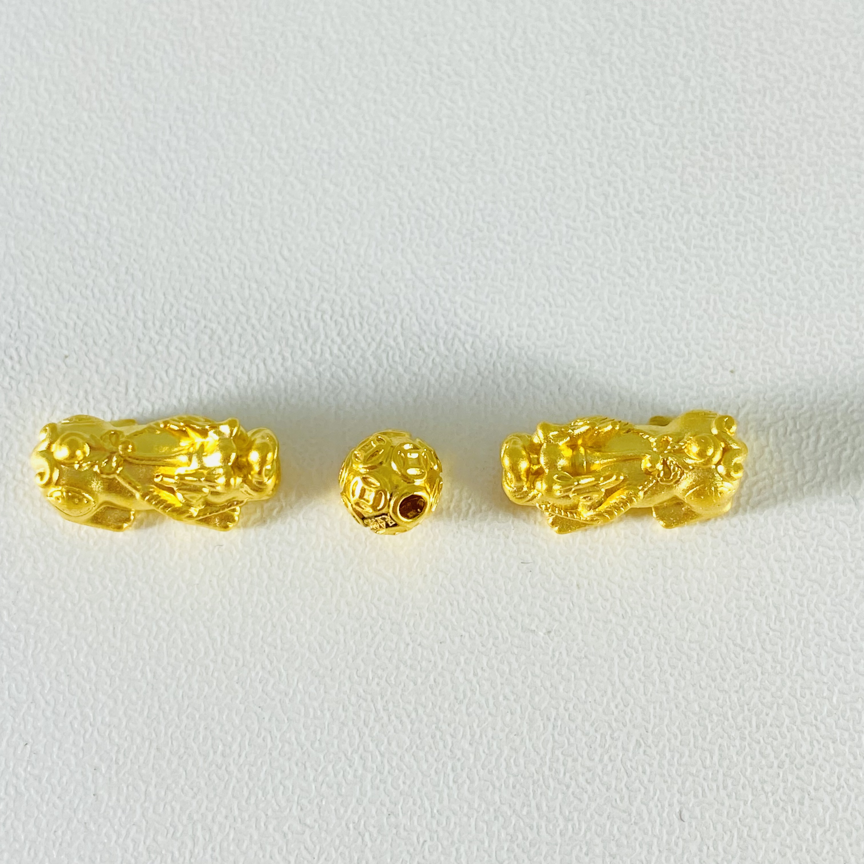 足金999 黄金貔貅一对+卡6铜钱珠 P