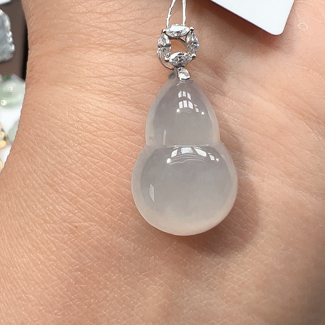 翡翠18K金镶嵌吊坠(不含链)1666