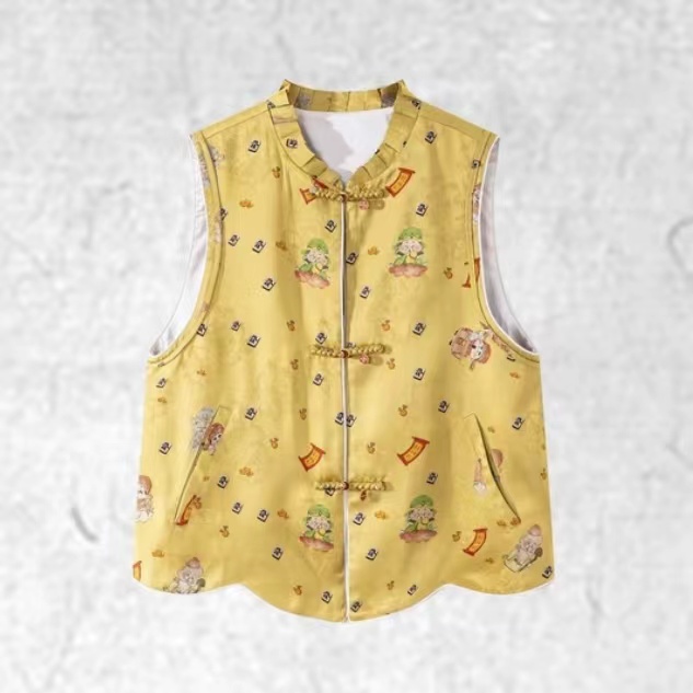 【来财来财】16-073新中式女装100满分桑蚕丝提花马甲91277