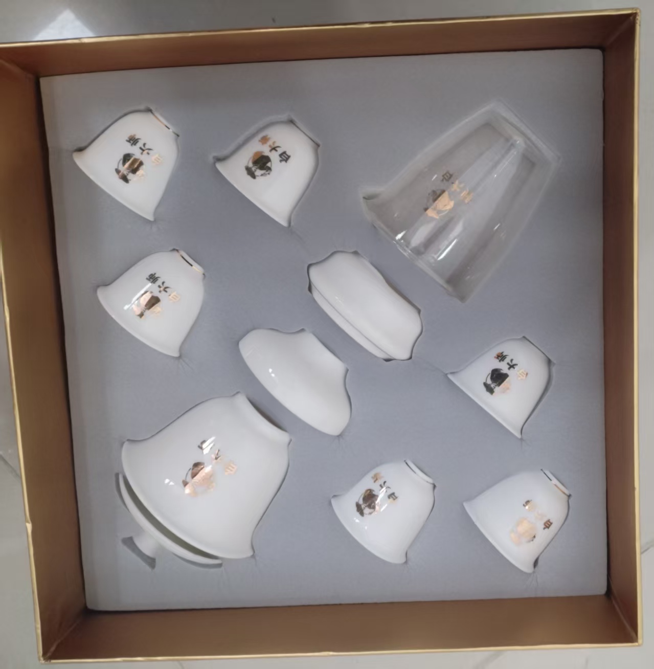 正宗白大师羊脂玉茶具套装盖碗过滤器公道杯六个小茶杯