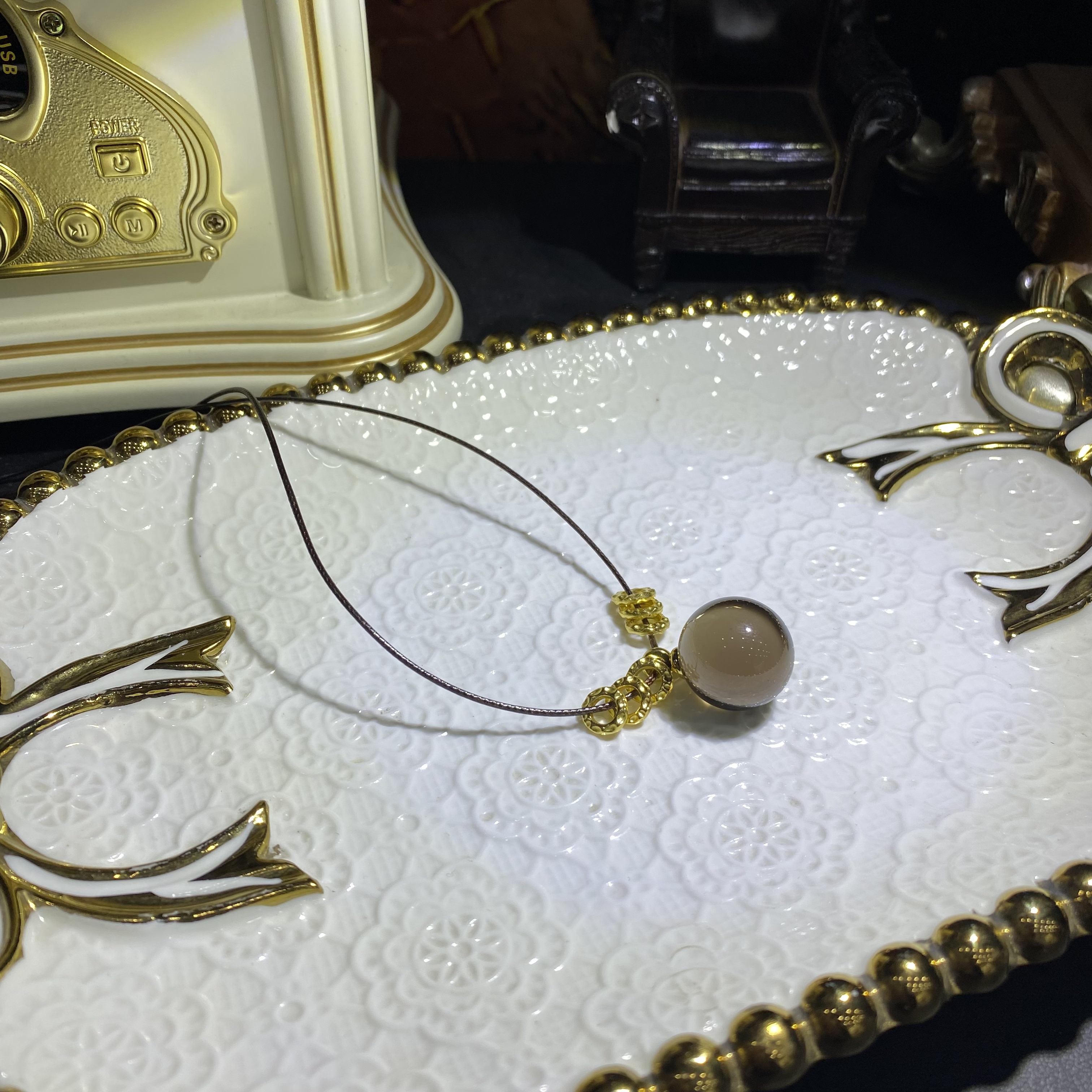 X1167-净水级茶水晶吊坠项链-多样性发其一