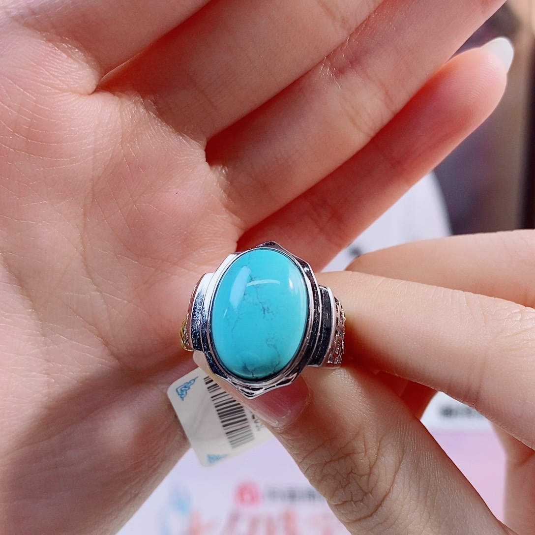 银S925镶嵌绿松石珠宝奇石