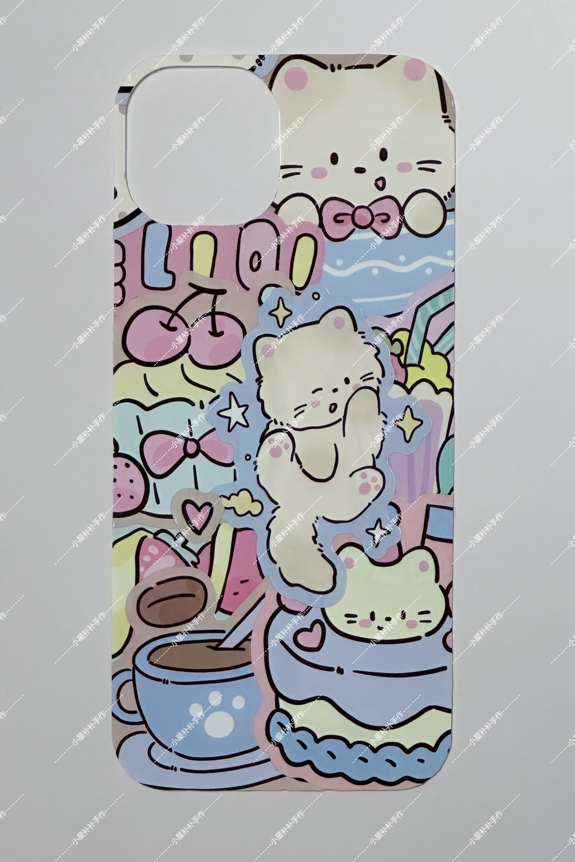 苹果小贴纸拼贴手机背卡定制