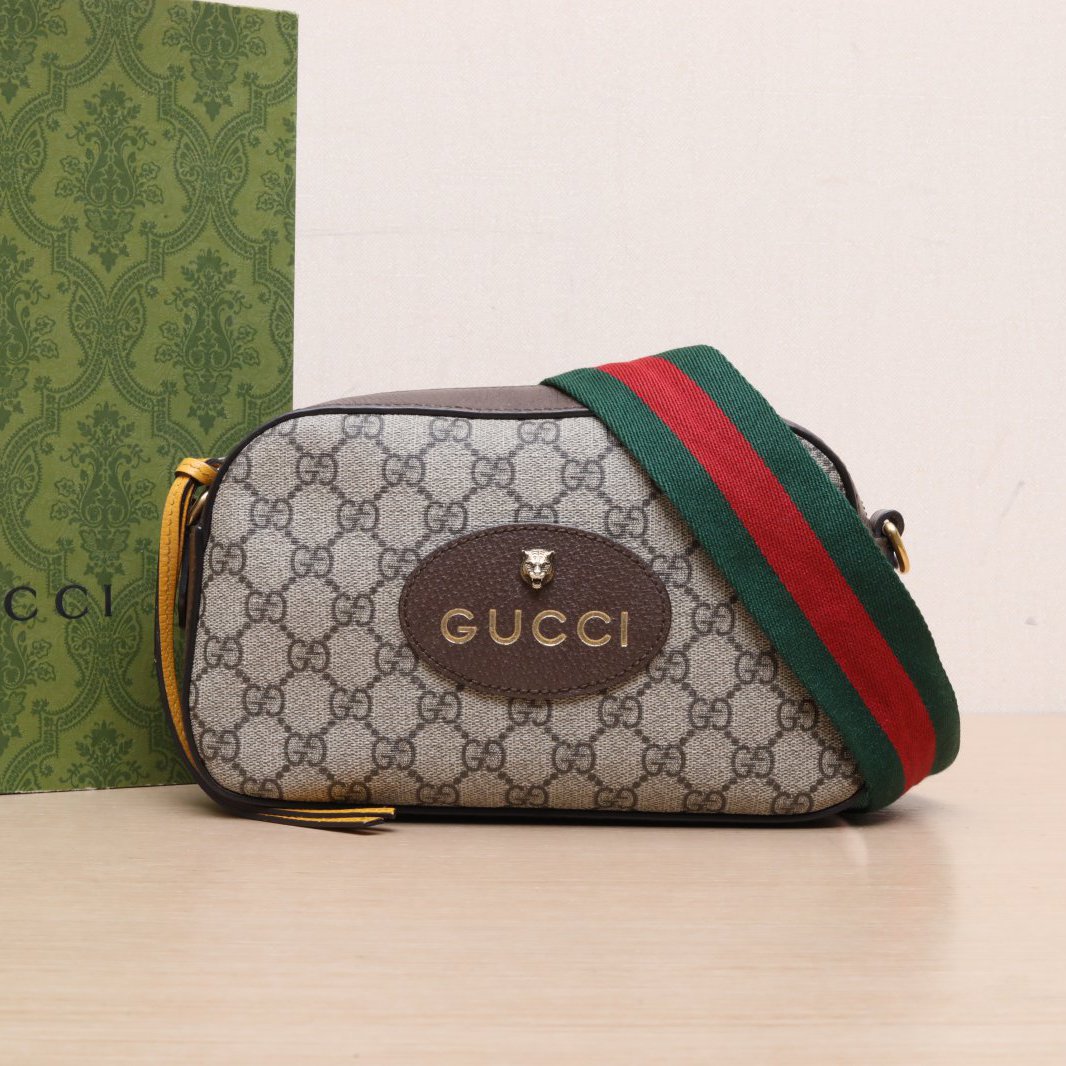 95新 GUCCI/古驰 小花黑黑 Neo Vintage 虎头 相机包 24 