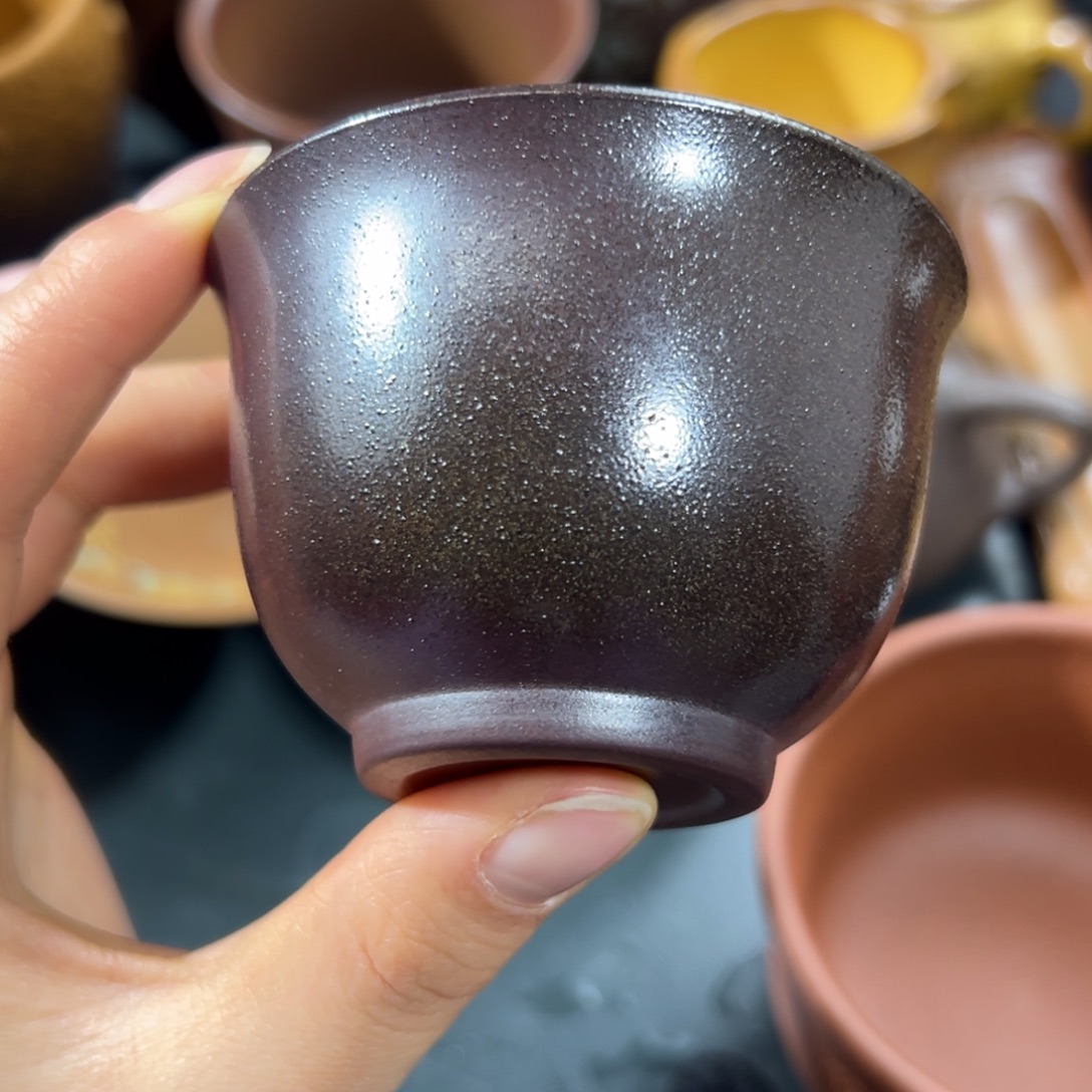 紫砂茶杯柴烧主人杯