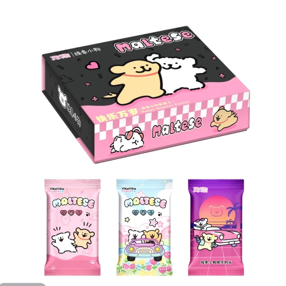 （拆盒）Yika卡萌线条小狗收藏卡牌动漫周边二创盲盒代拆