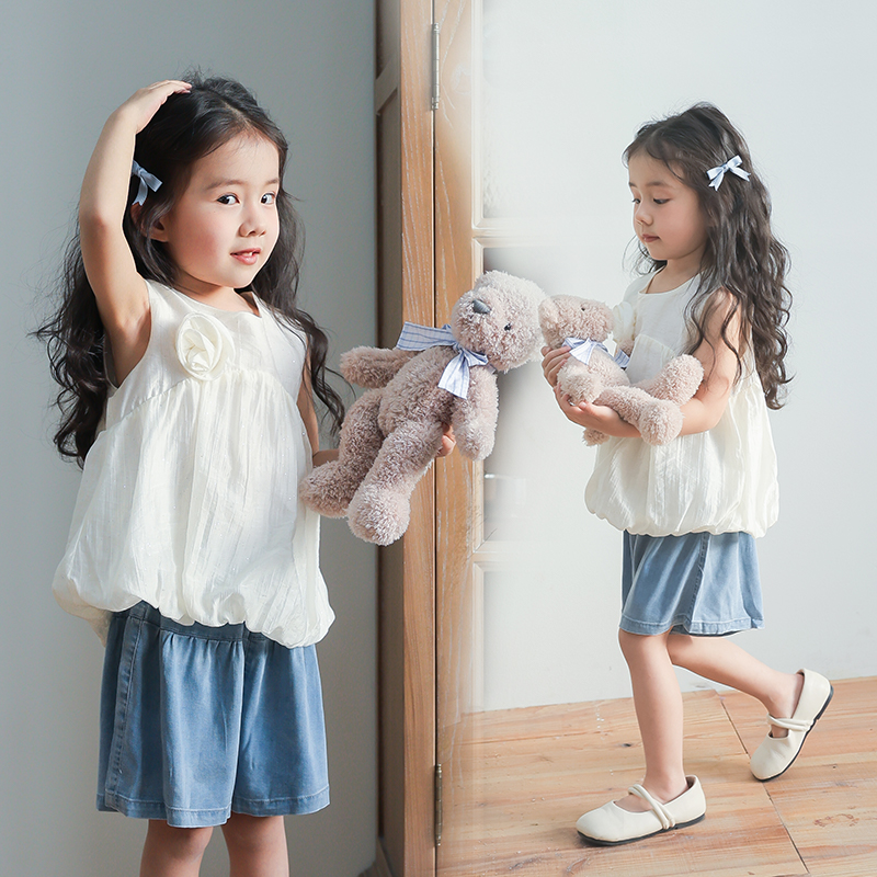 MOMOCO夏季新款女童洋气甜美背心77680233001