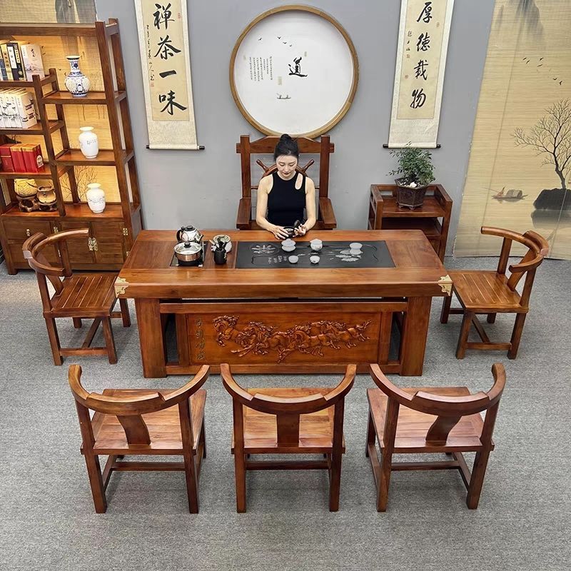 相思木实木茶桌简约小户型茶室小型功夫茶桌椅组合一体泡茶桌