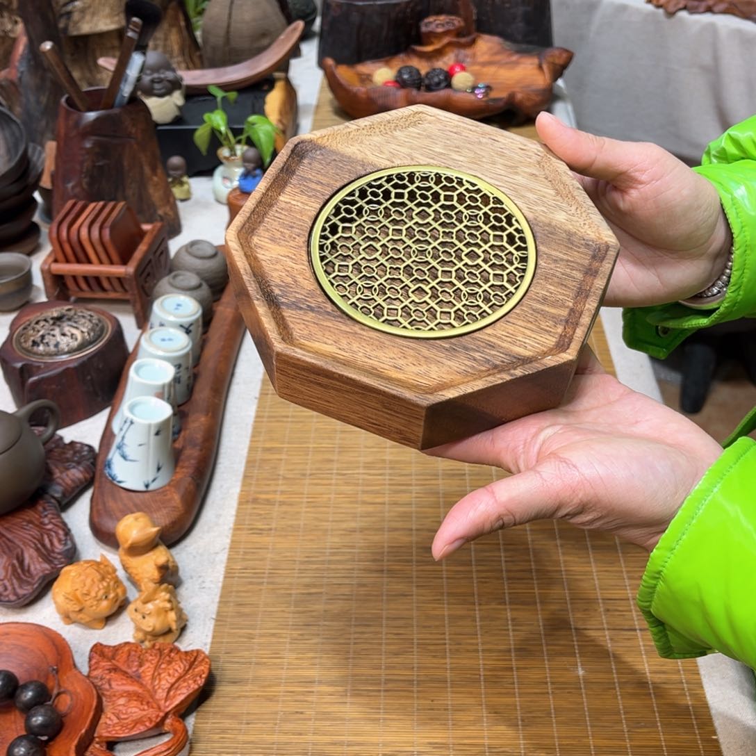 南美胡桃木八角壶承加厚