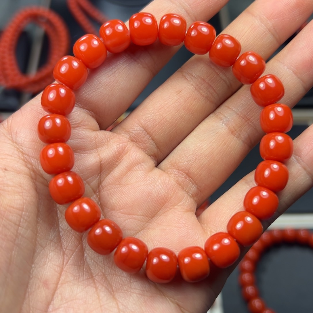 南红玛瑙手串未镶嵌夜*夜